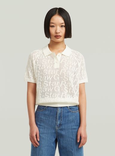 Polo Pointelle Lightweight Knitted